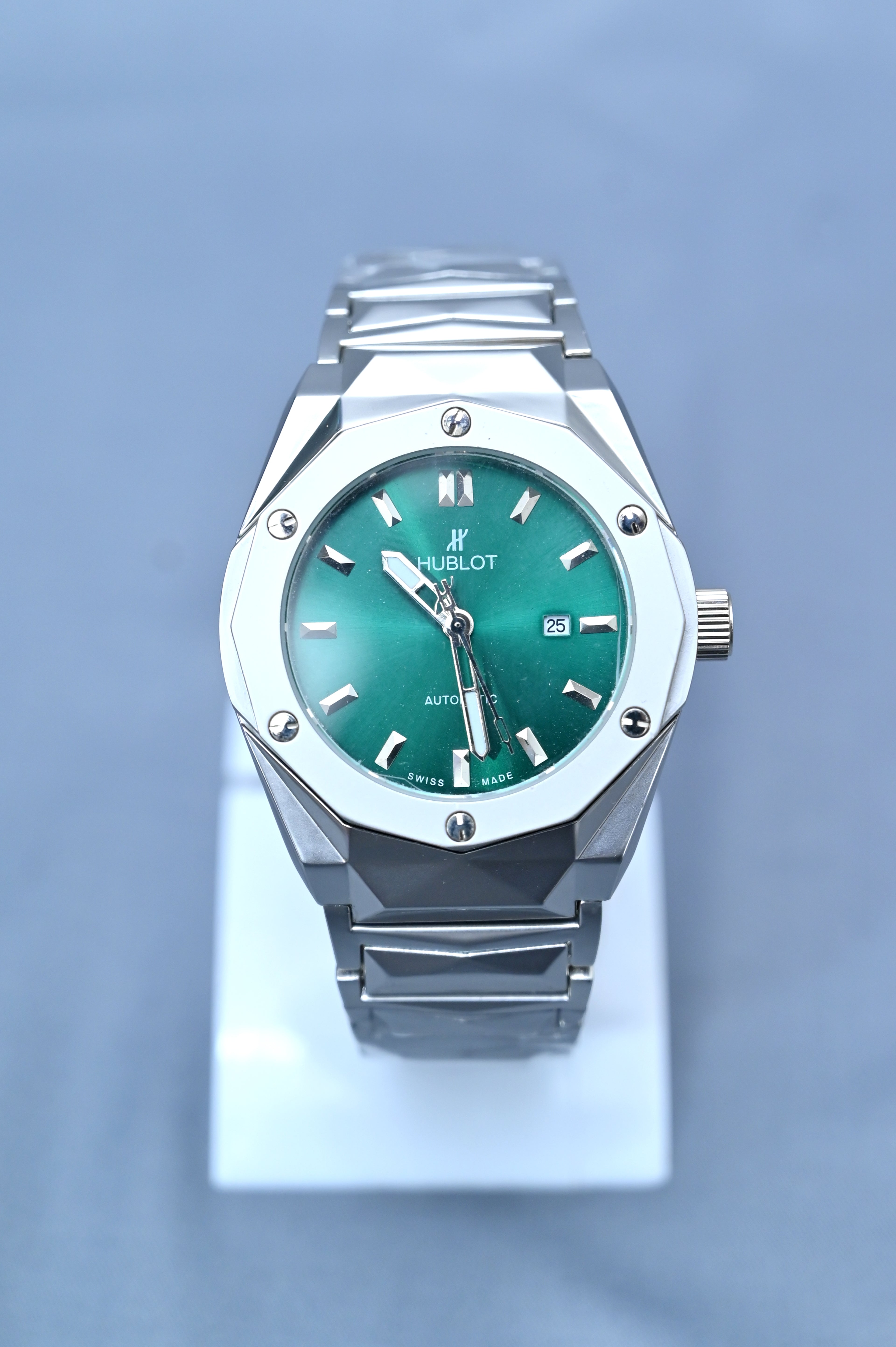 Hublot Big Bang Integrated or Classic Fusion Titanium with Emerald Green Sunray Dial